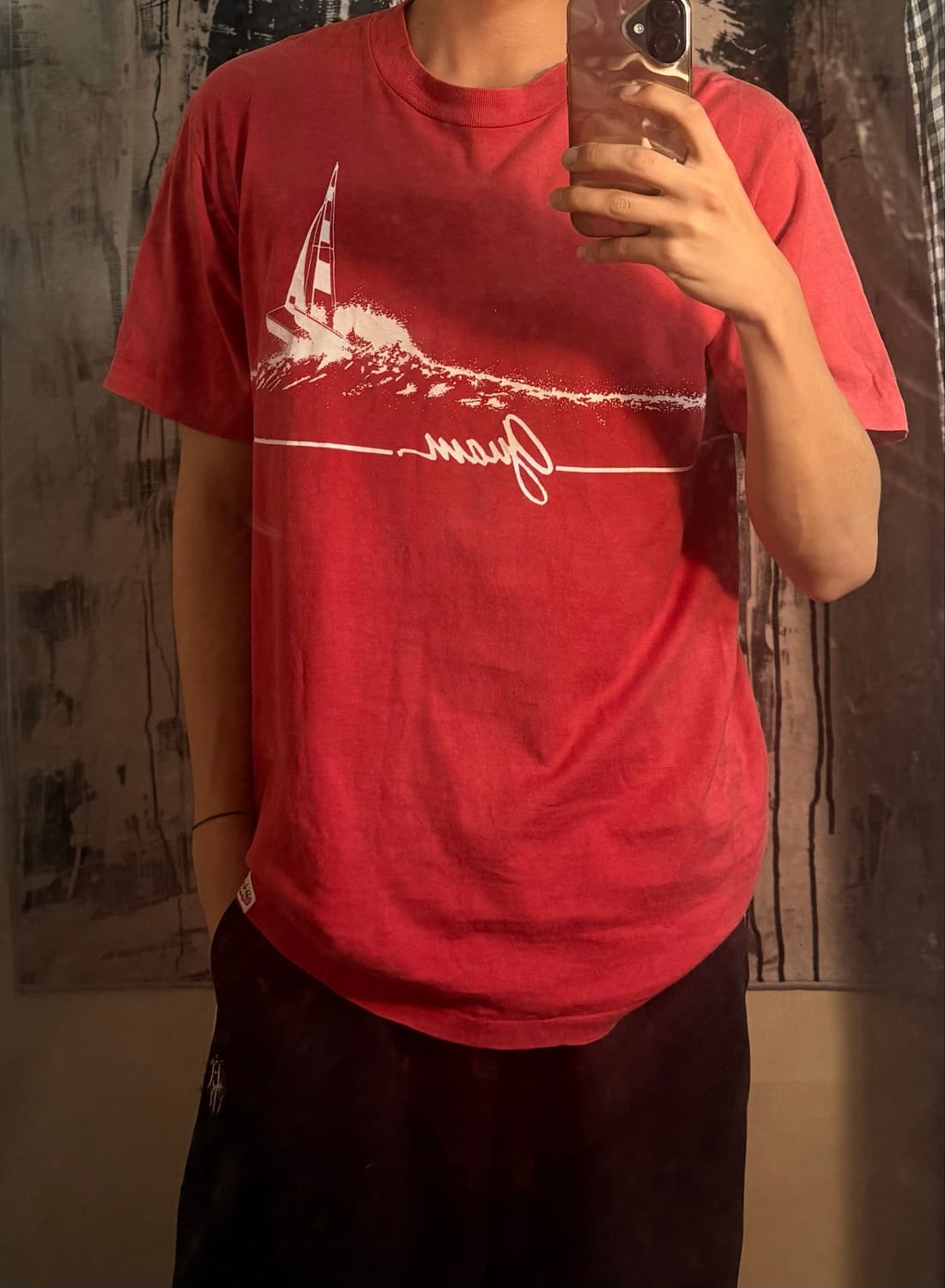 80’s crazy shirt red t-shirt 상품이미지4