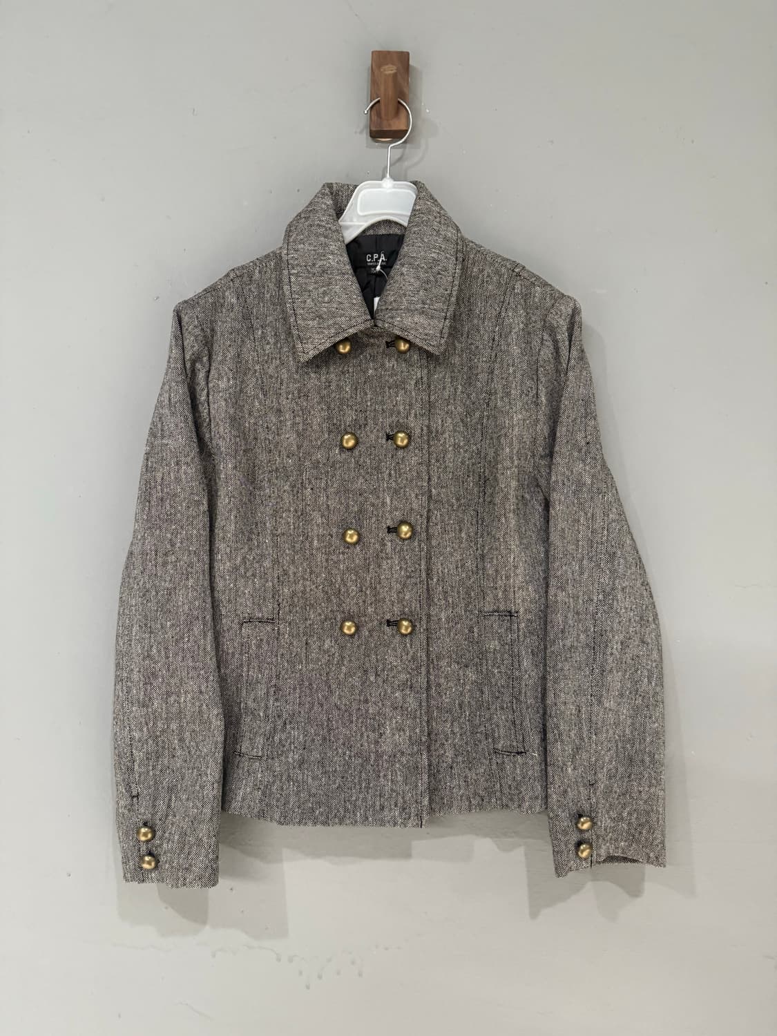 gold double button short jacket 상품이미지4