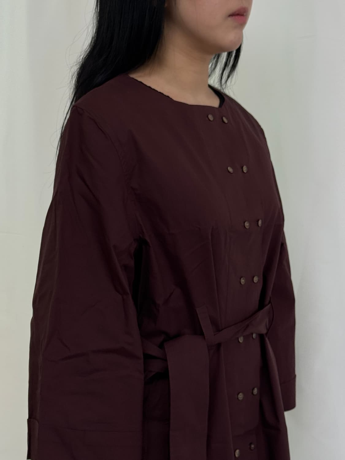 Soeur 와인색 셔츠 원피스 상품이미지1