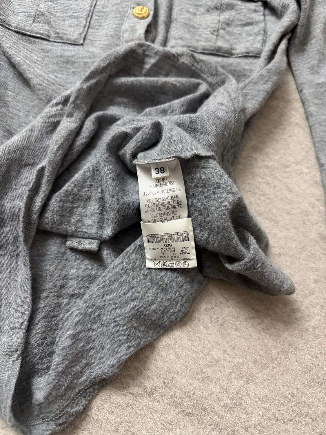 발망 금장 버튼 헨리넥 울 니트 상품이미지4