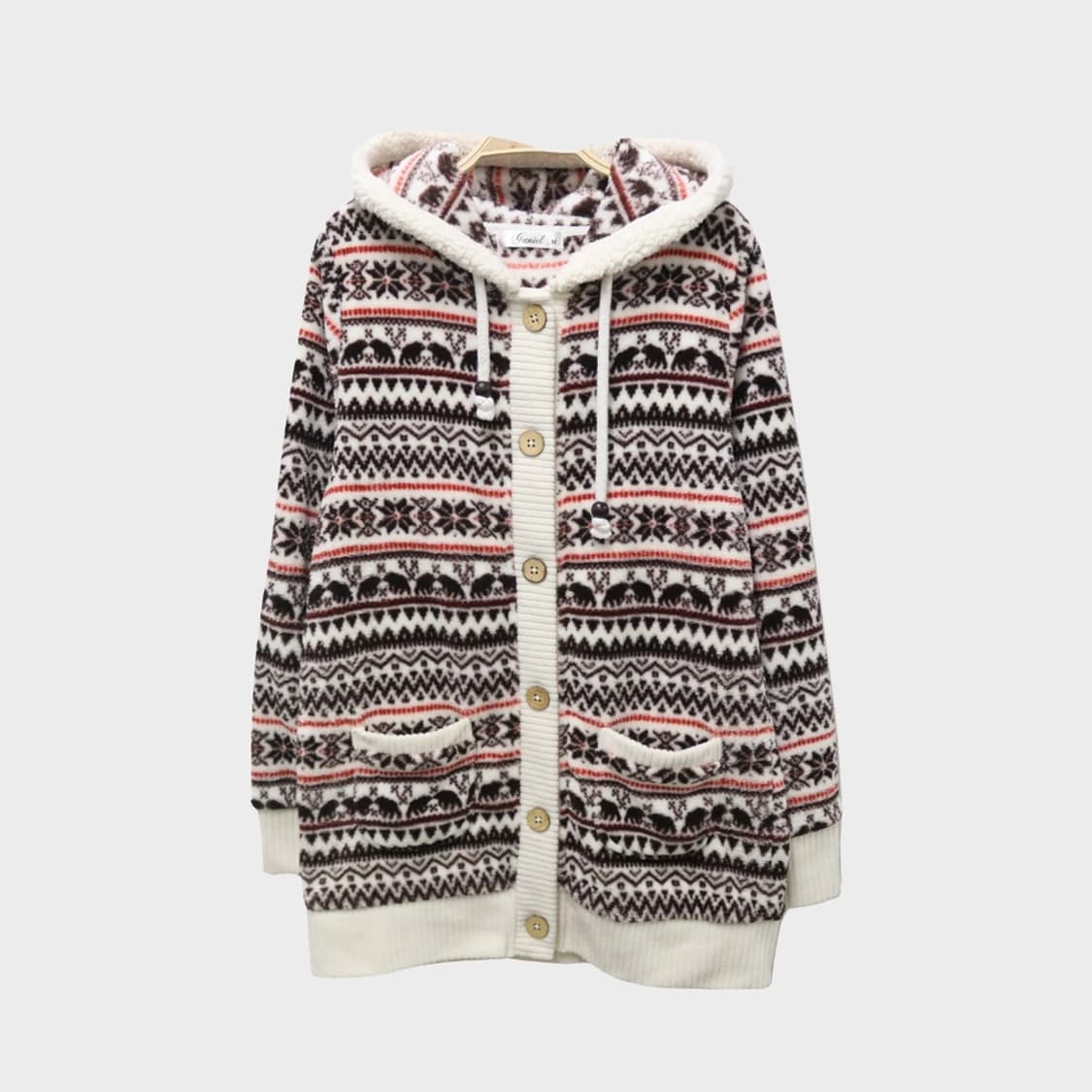 GANIEL 노르딕 패턴 후드 자켓 60284 상품이미지1