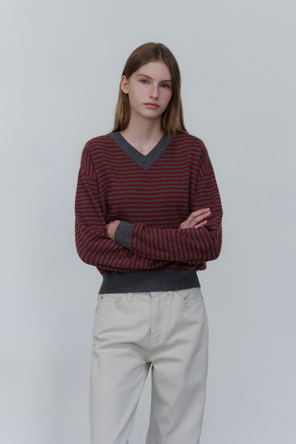 유라고 URAGO 헤리 스트라이프 울 니트 상품이미지2