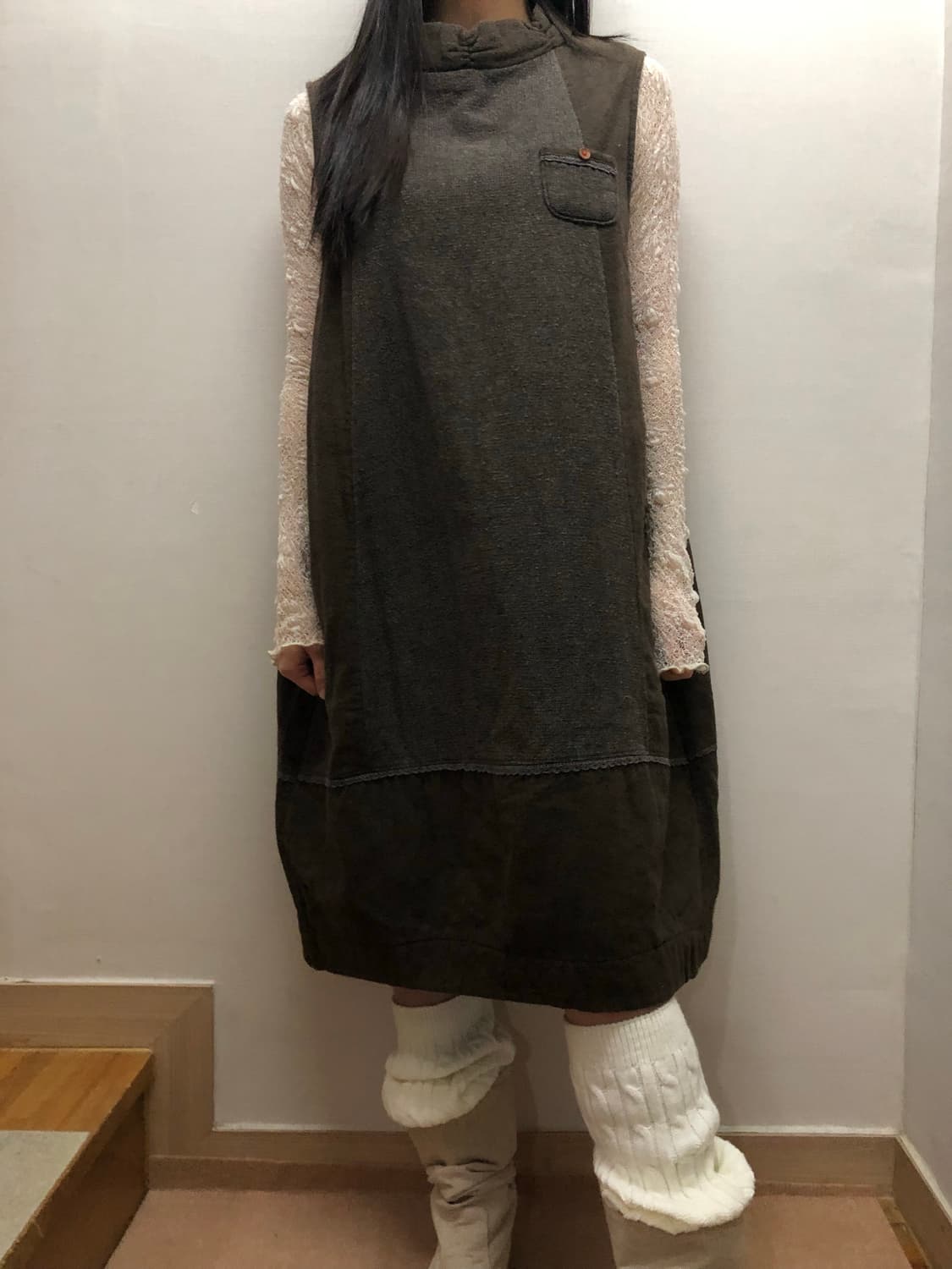 빈티지 다크 브라운 롱 스커트 상품이미지7