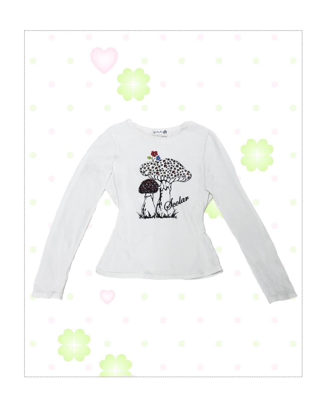 키노코 화이트 롱슬리브 상품이미지1