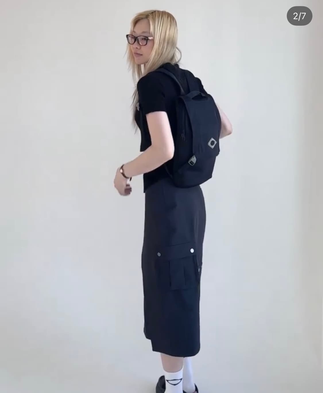 미스치프 Rhombus Flap Backpack Black 상품이미지4