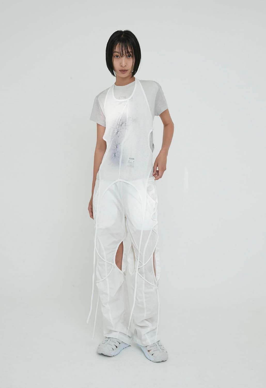 오호스 오픈 스냅 라이트 팬츠 화이트 상품이미지3