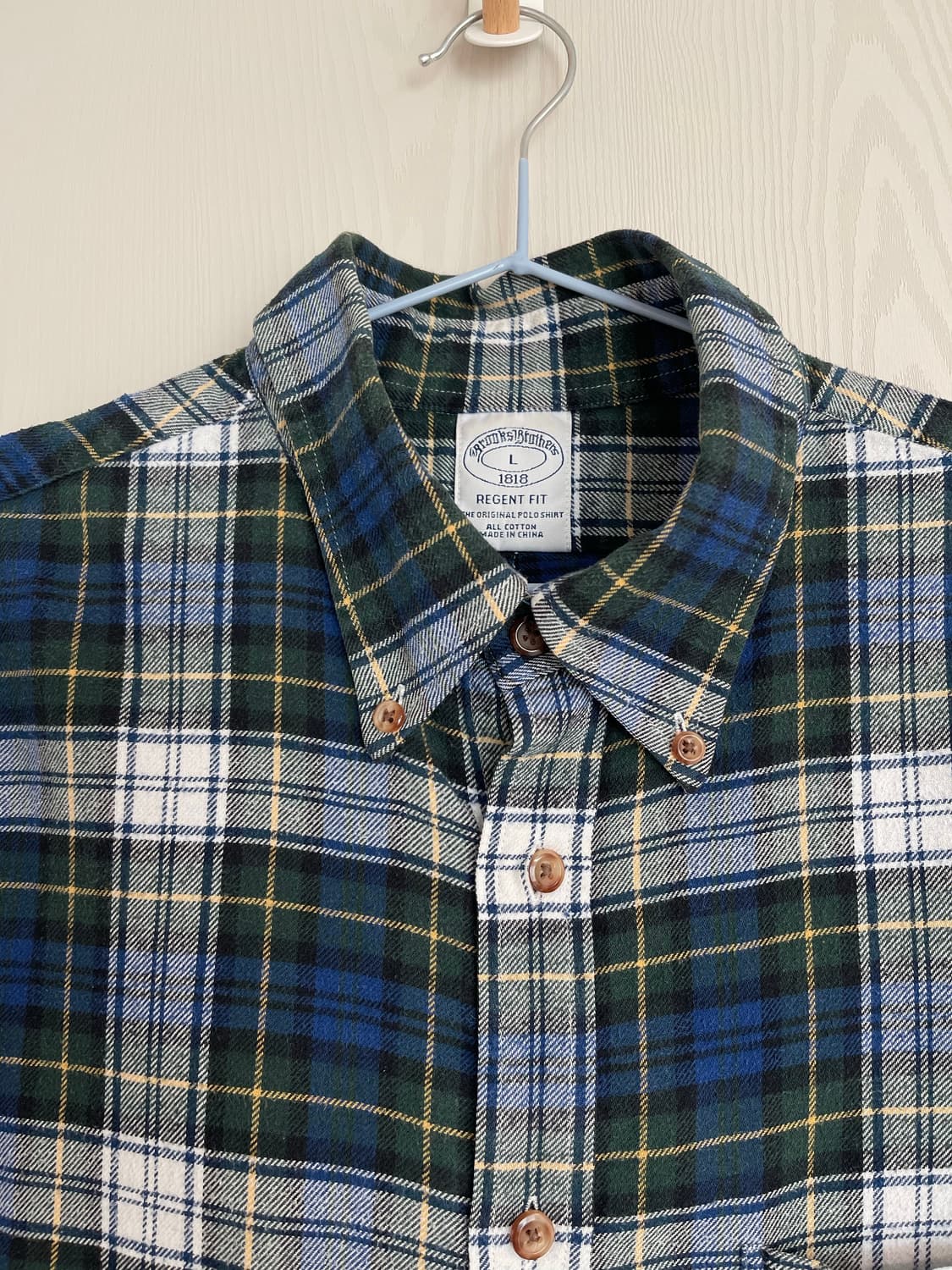 브룩스 브라더스 플란넬 타탄 체크 셔츠 L 상품이미지4