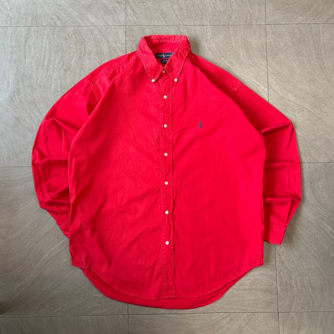 폴로 정품 레드 옥스포드 클래식 로고 긴팔 셔츠 상품이미지1