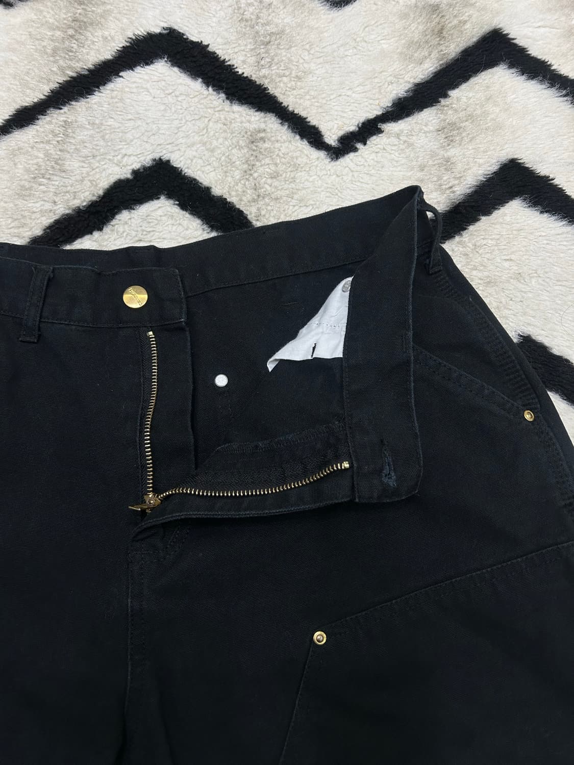 [32]칼하트USA 캔버스 더블니 카펜더 팬츠/블랙 상품이미지5