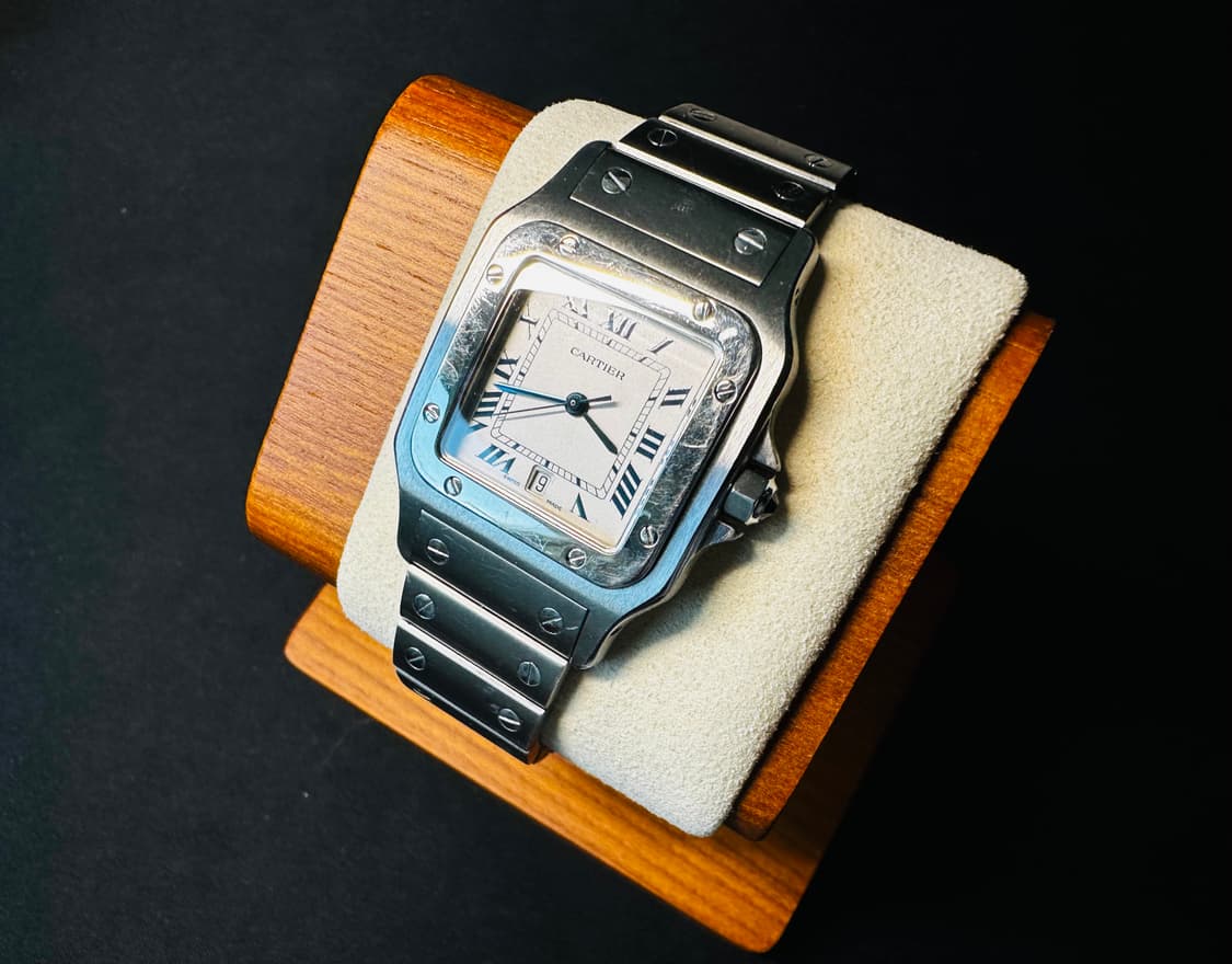 까르띠에 산토스 갈베 블루 다이얼 29mm 쿼츠 시계 판매 상품이미지4