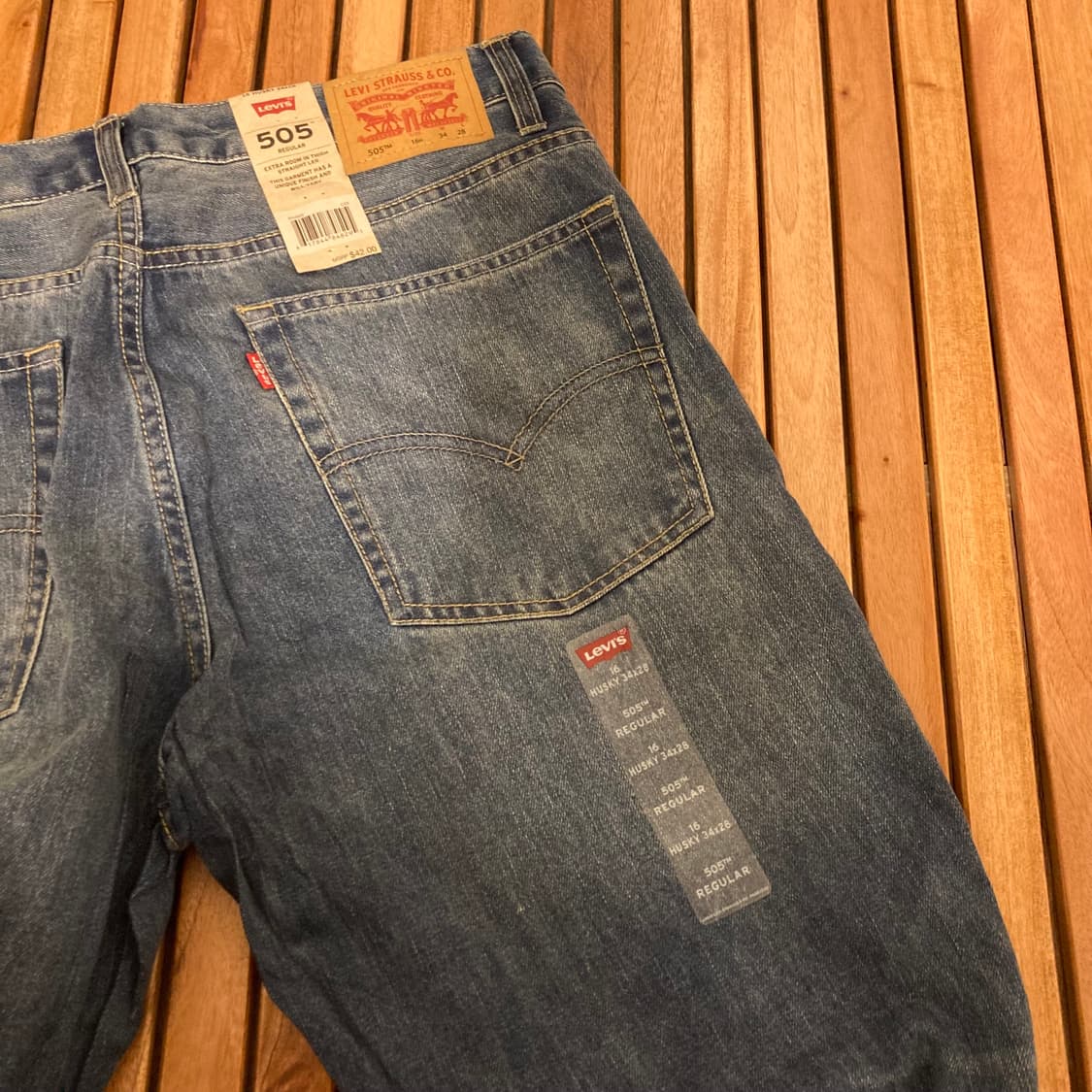 데드스탁 리바이스 505 레귤러 핏 워싱 데님 팬츠 상품이미지5