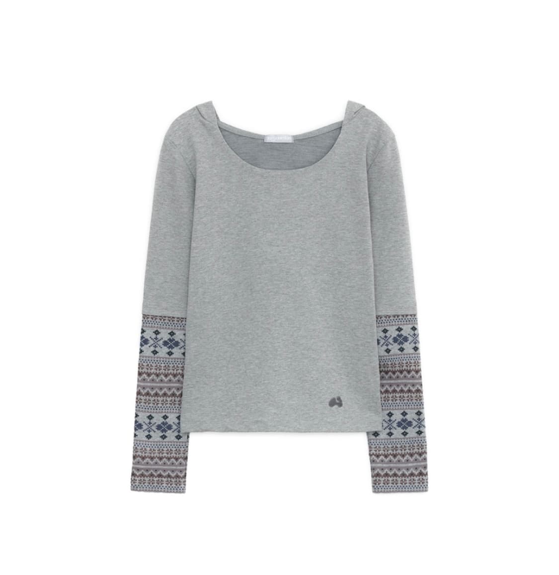 허그유어스킨) Knitted Panel Sleeve Hoodie GR F 상품이미지4