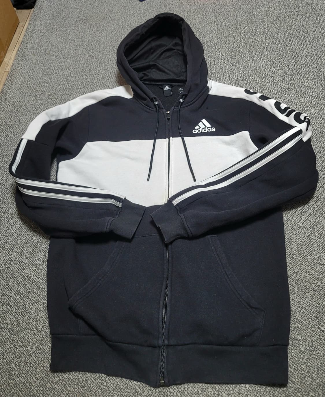 아디다스 후드집업 M 블랙/화이트 상품이미지5