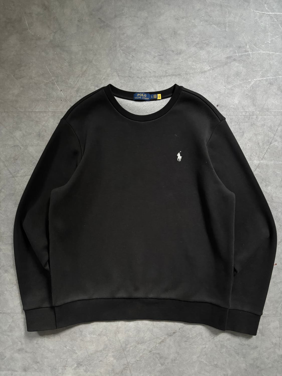 Polo 폴로 랄프로렌 QR신형 블랙 컬러 안감플리스 맨투맨 상품이미지1