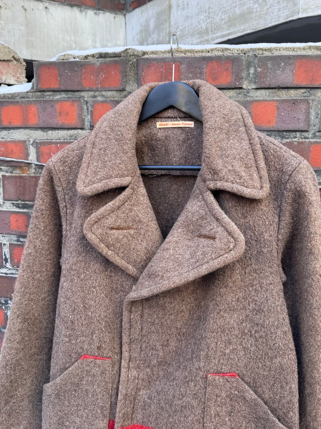 KHAKI/dessin Travaux 스위스 아미 블랭킷 코트 상품이미지3