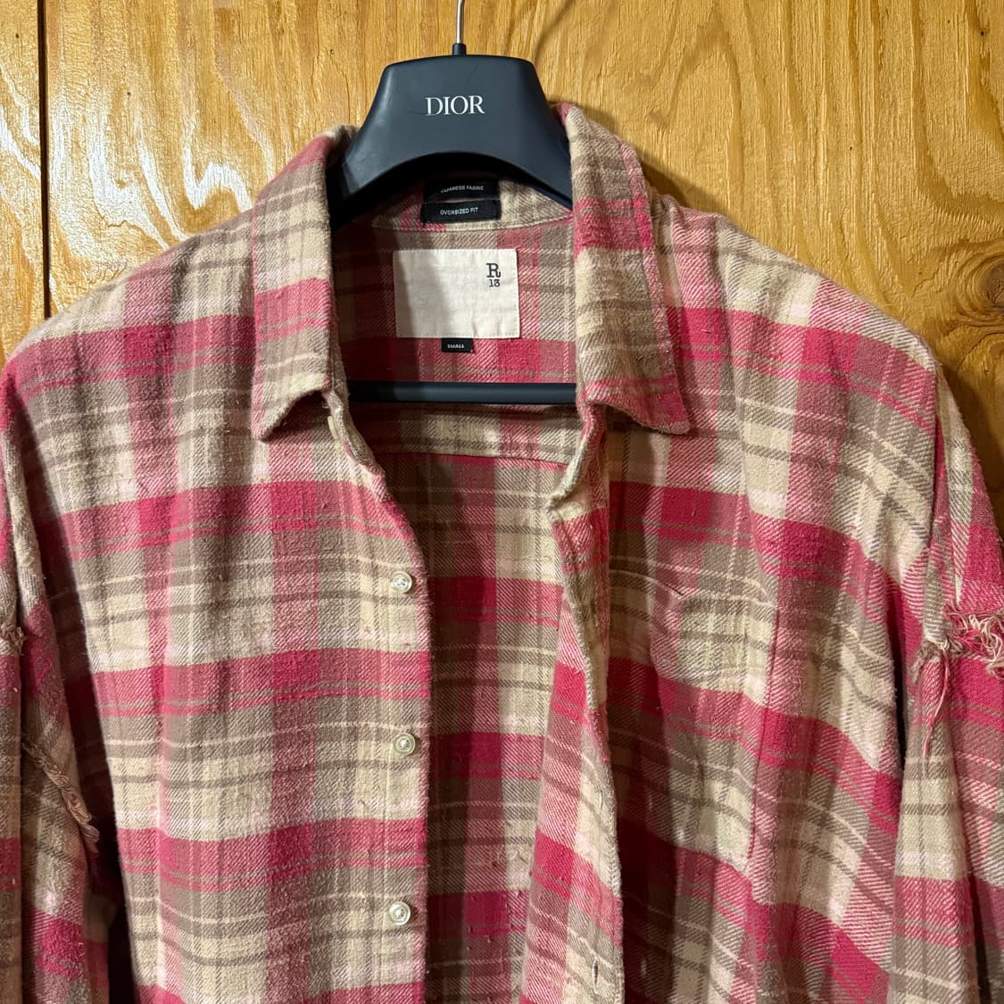 R13(알써틴,알썰틴) 버튼업 체크 셔츠 자켓 판매 합니다. 상품이미지4