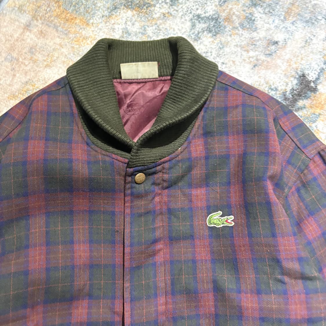 서광 라코스테 빈티지 체크 블루종봄버자켓 상품이미지2