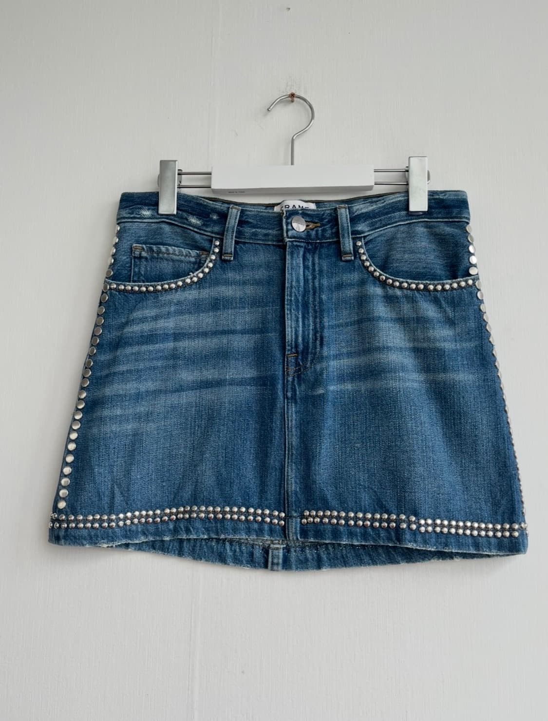 FRAME 실버 스터드 데님 스커트 상품이미지2