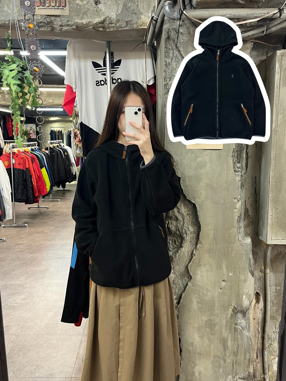 빈폴 플리스 후드집업 블랙  #csz1683 상품이미지1