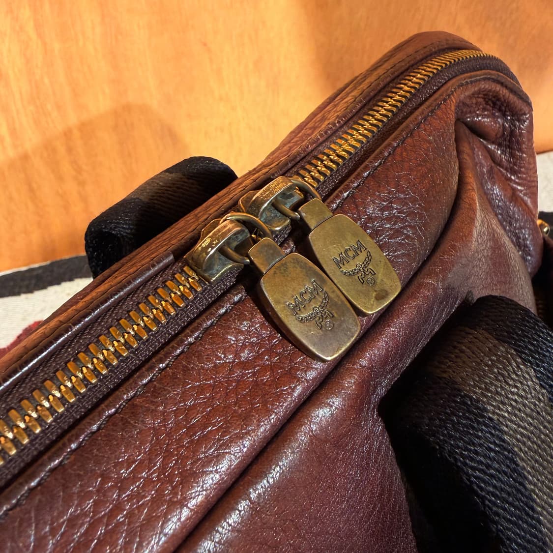 MCM 엠씨엠 카우레더 브리프케이스 서류가방 브라운 상품이미지8