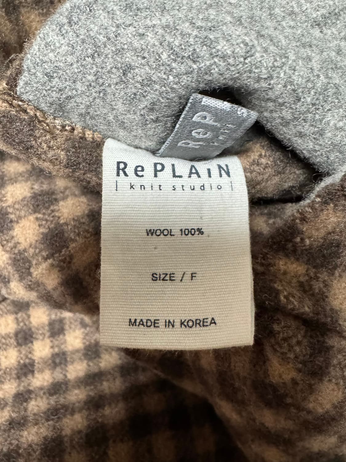 RePLAiN 리플레인 그레이/브라운 체크 리버시블 울코트 상품이미지3