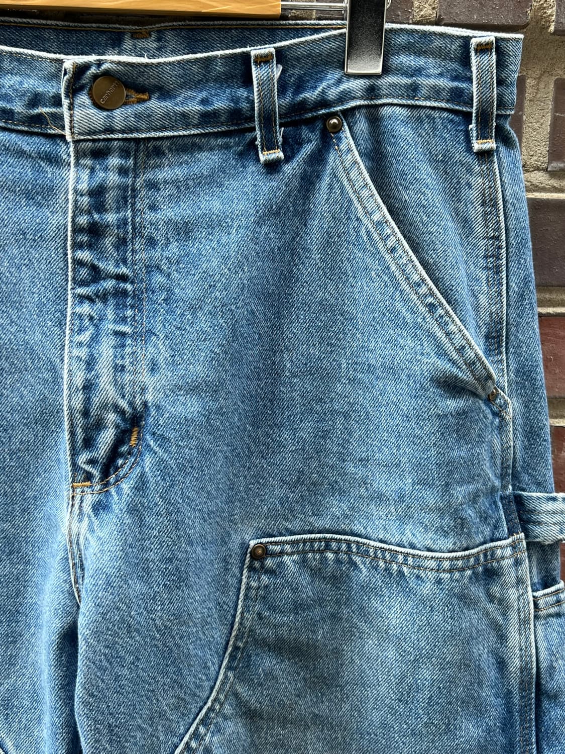 [34x32] 칼하트 B73 DST 더블니 데님 워크팬츠 덩가리핏 상품이미지5