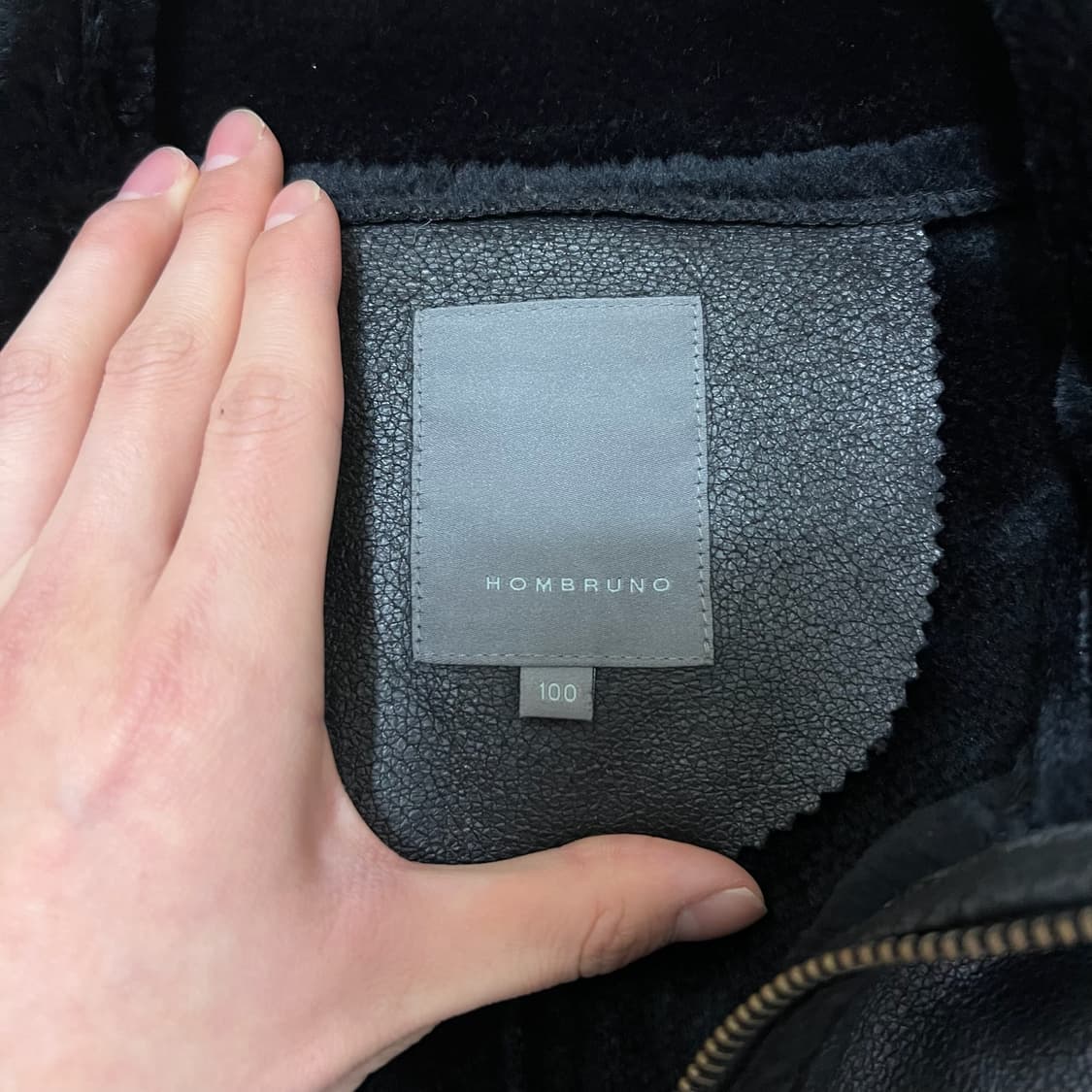 옴브루노 남성 천연 양가죽 니트 가죽자켓 L/100  상품이미지4