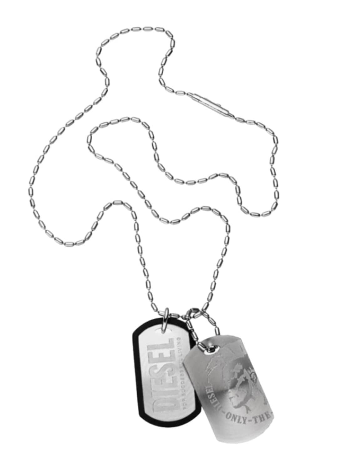 디젤 Dx0011 스테인리스 스틸 더블 도그 태그 네클리스 실버 상품이미지2