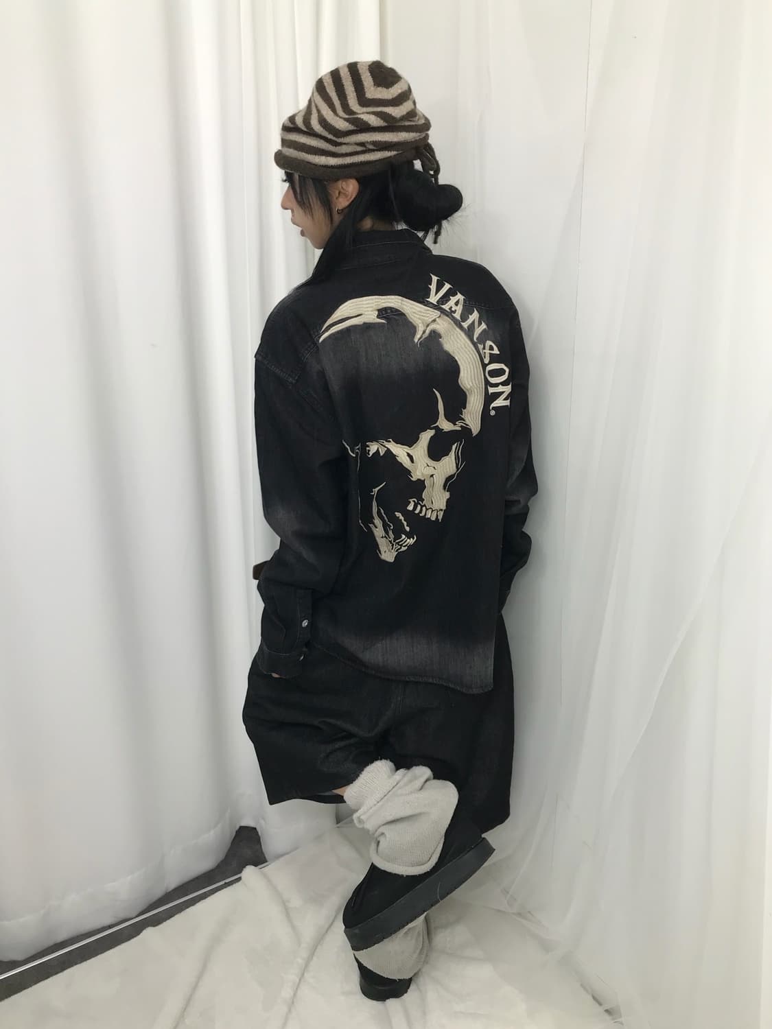 ☠️ 밴슨 스컬 자수패치 워싱 데님 셔츠 (레어) ☠️ 상품이미지2
