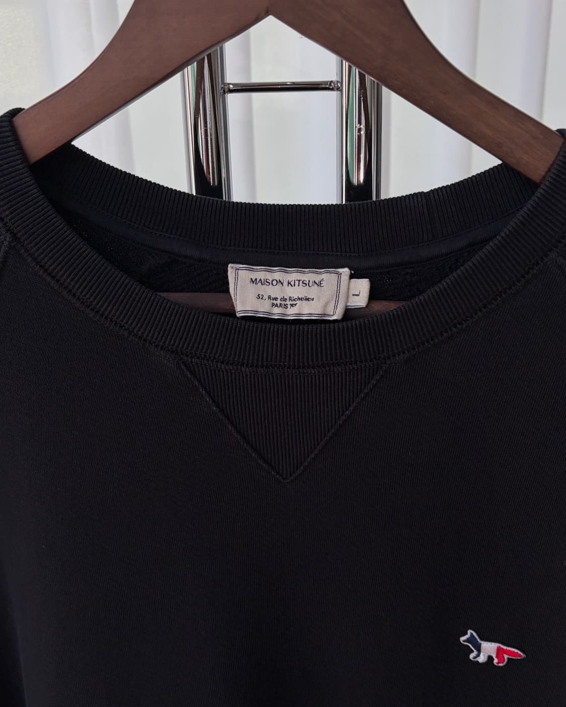 [L]메종 키츠네 트리컬러 폭스 패치 맨투맨 black 상품이미지8