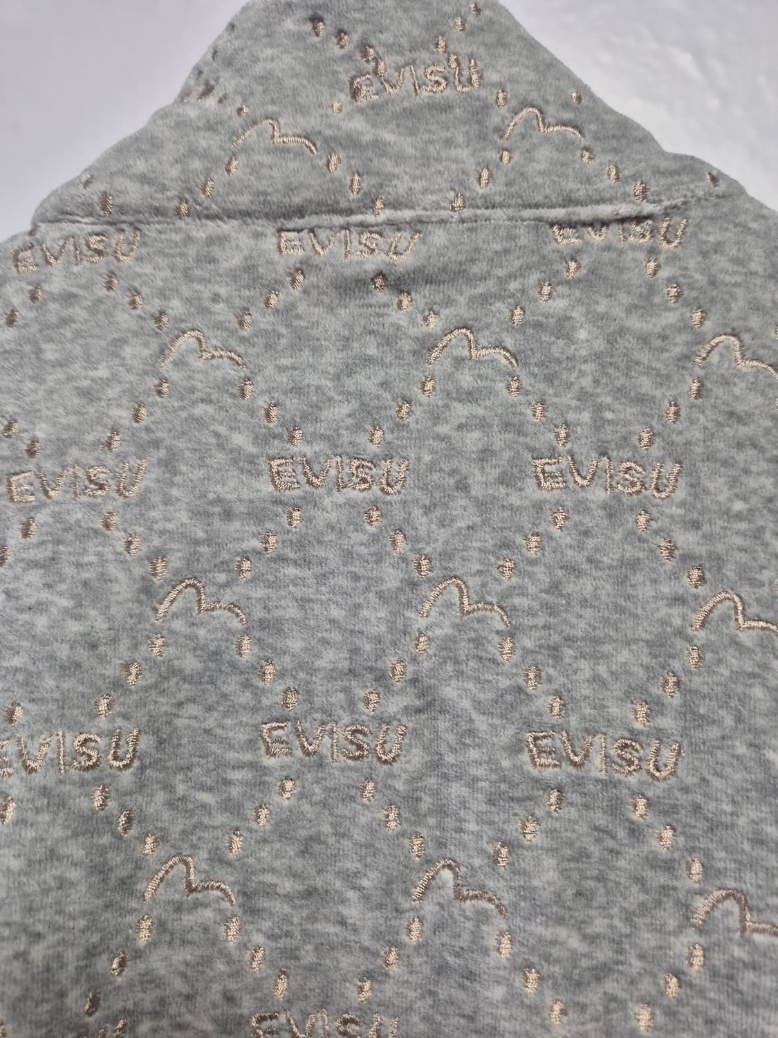 EVISU 에비수 올오버 패턴 후리스 집업 105 XL사이즈(상태A급) 상품이미지8