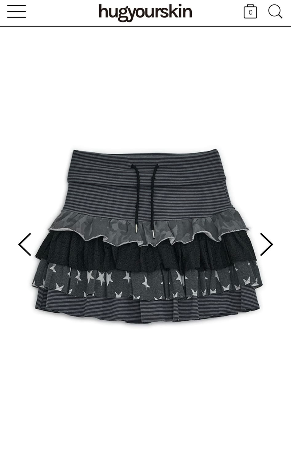 허그유어스킨 캉캉 레이어드 스커트 차콜 상품이미지1