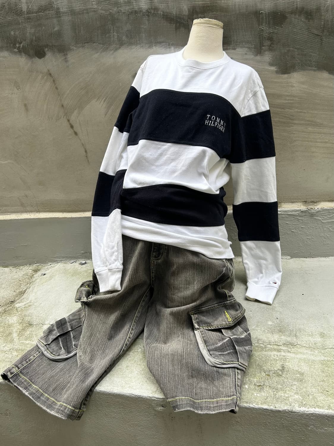 *rare* 빈티지 타미힐피거 스트라이프 맨투맨 상품이미지1