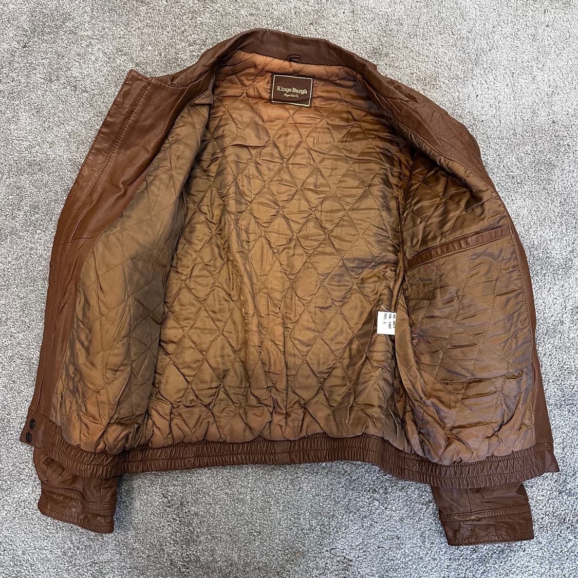 빈티지 브라운 소가죽 봄버 자켓L 상품이미지3