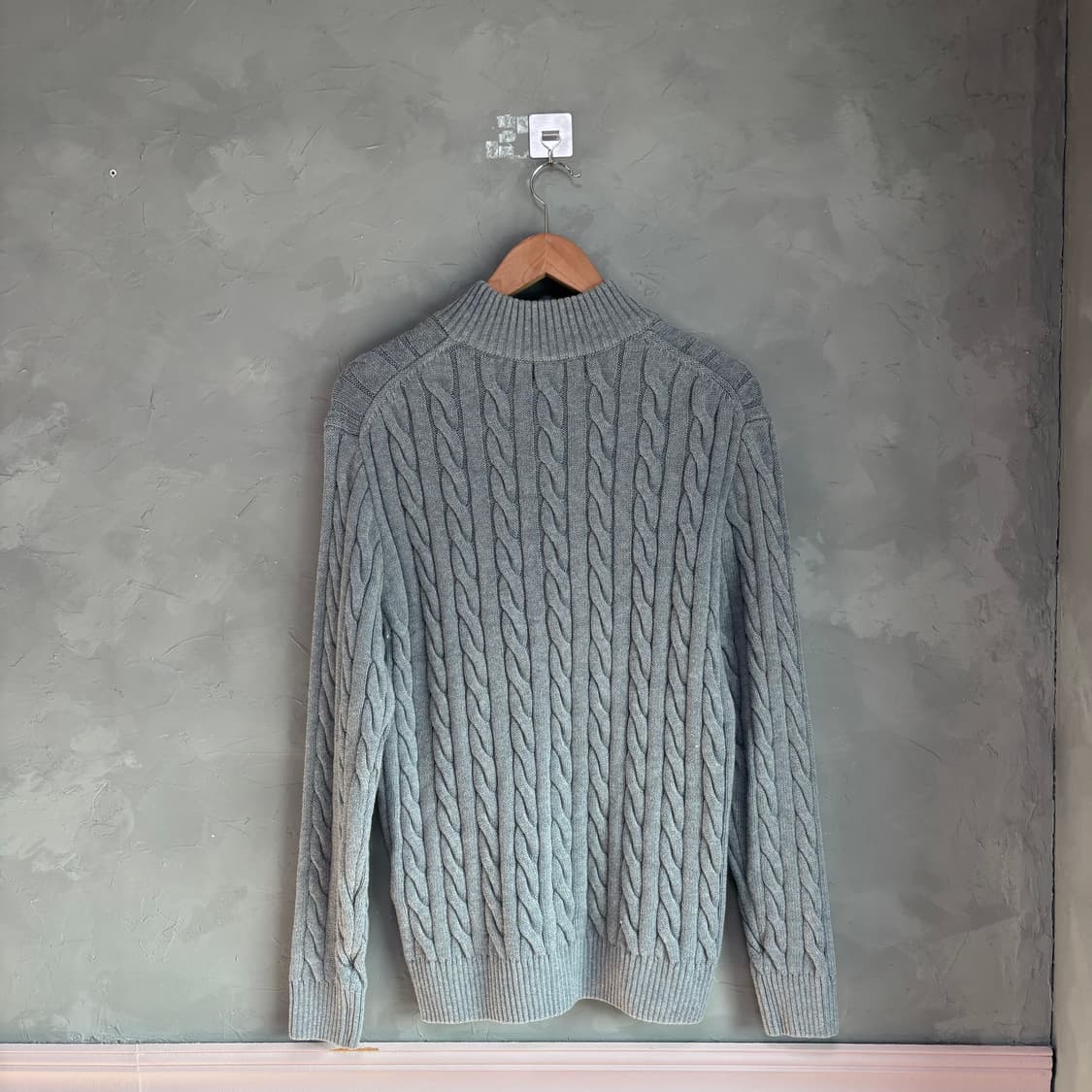 폴로 랄프로렌 꽈배기 반집업 니트 그레이 상품이미지4