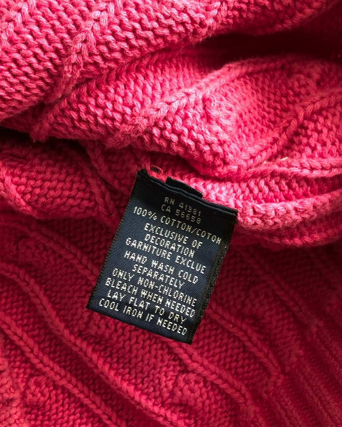 Polo 폴로 랄프로렌 쿨핑크컬러 케이블 코튼 니트 상품이미지6