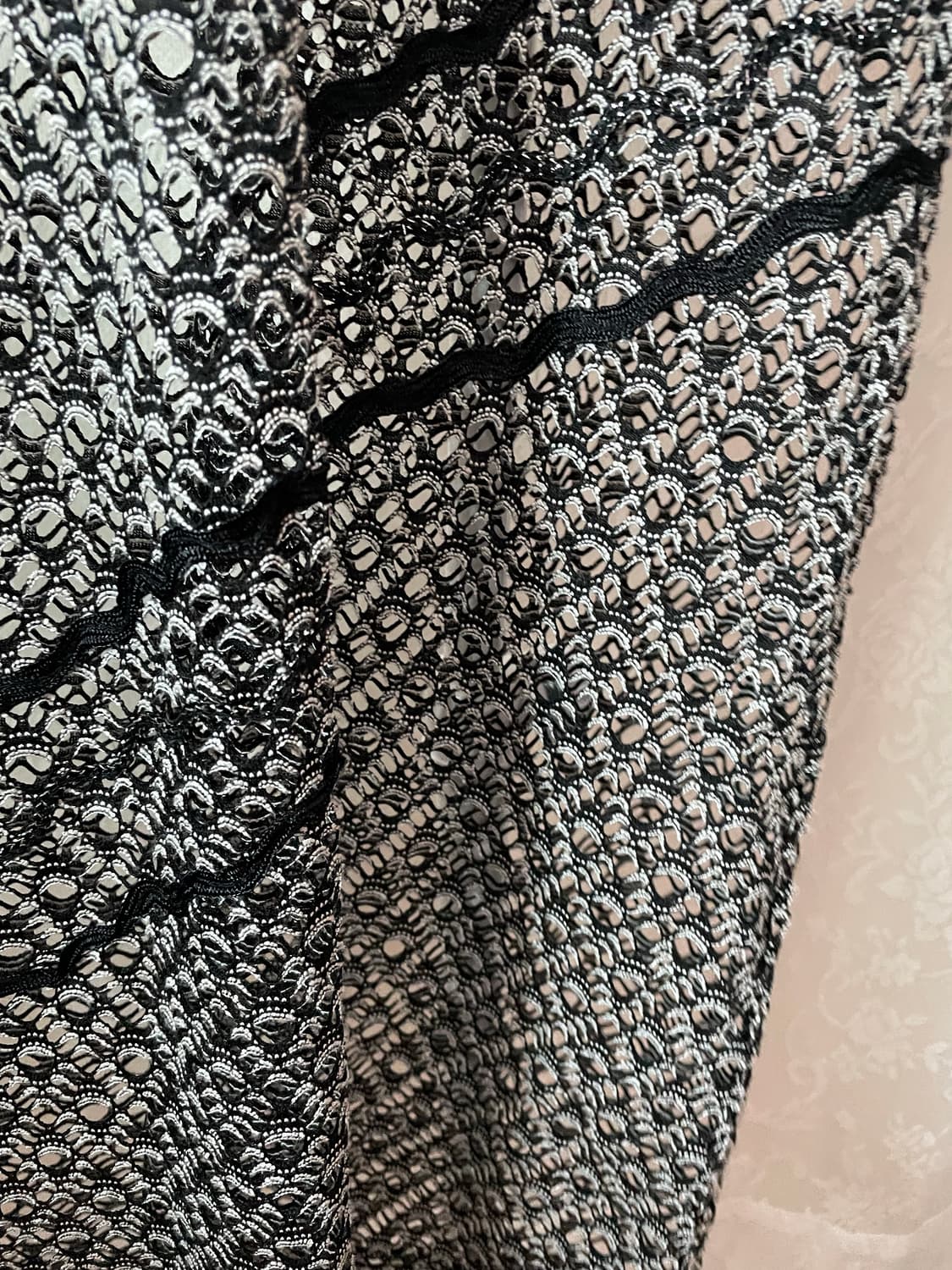 블랙 레이스 드레이프 원피스 상품이미지3