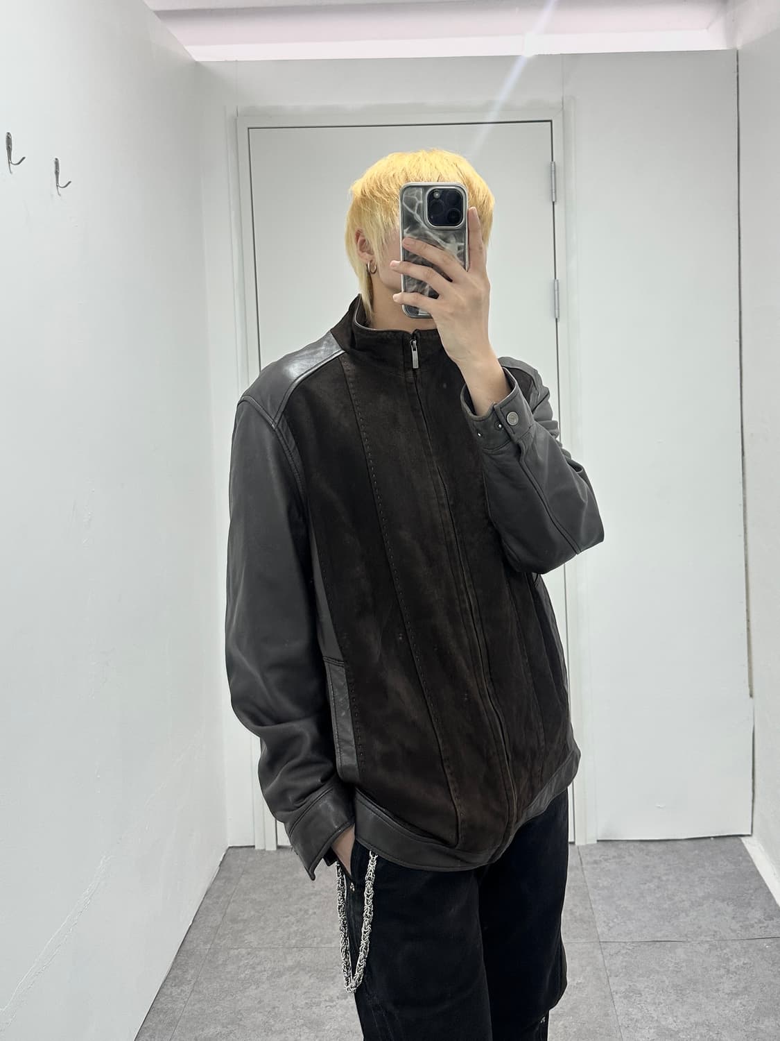 INDIAN suede panels lamb leather jacket 상품이미지3