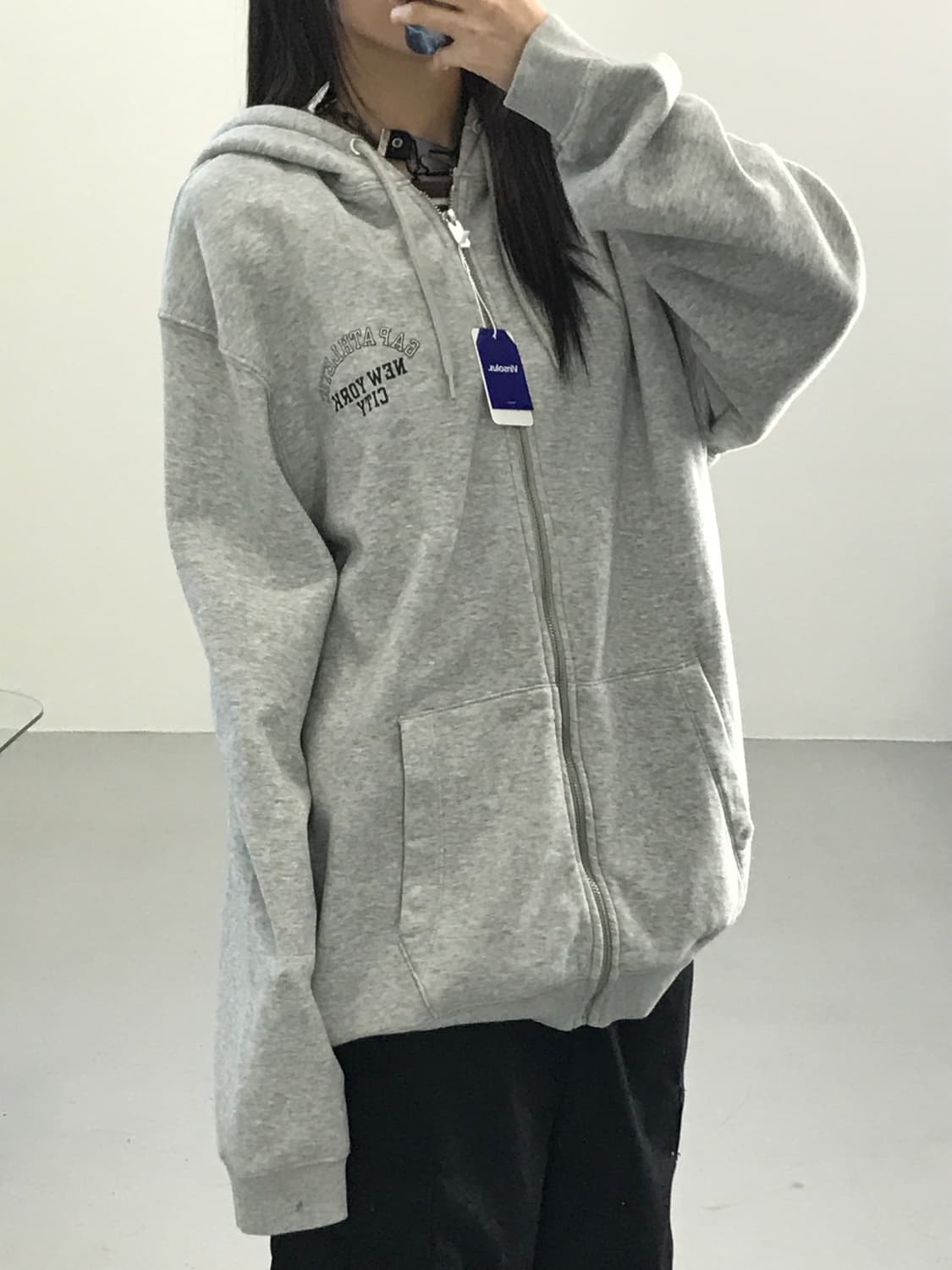 갭 뉴욕시티 프린팅 그레이 후드집업 상품이미지4