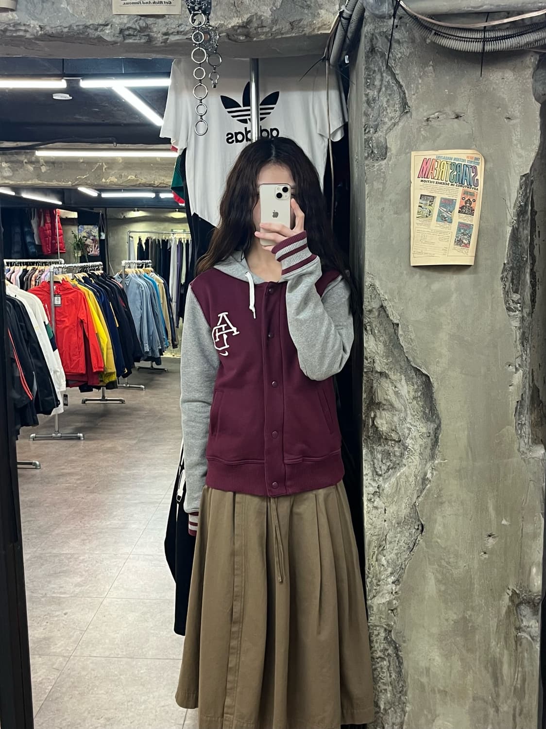 나이키 바시티 버튼 후드집업 버건디 키즈 L #csz2253 상품이미지2