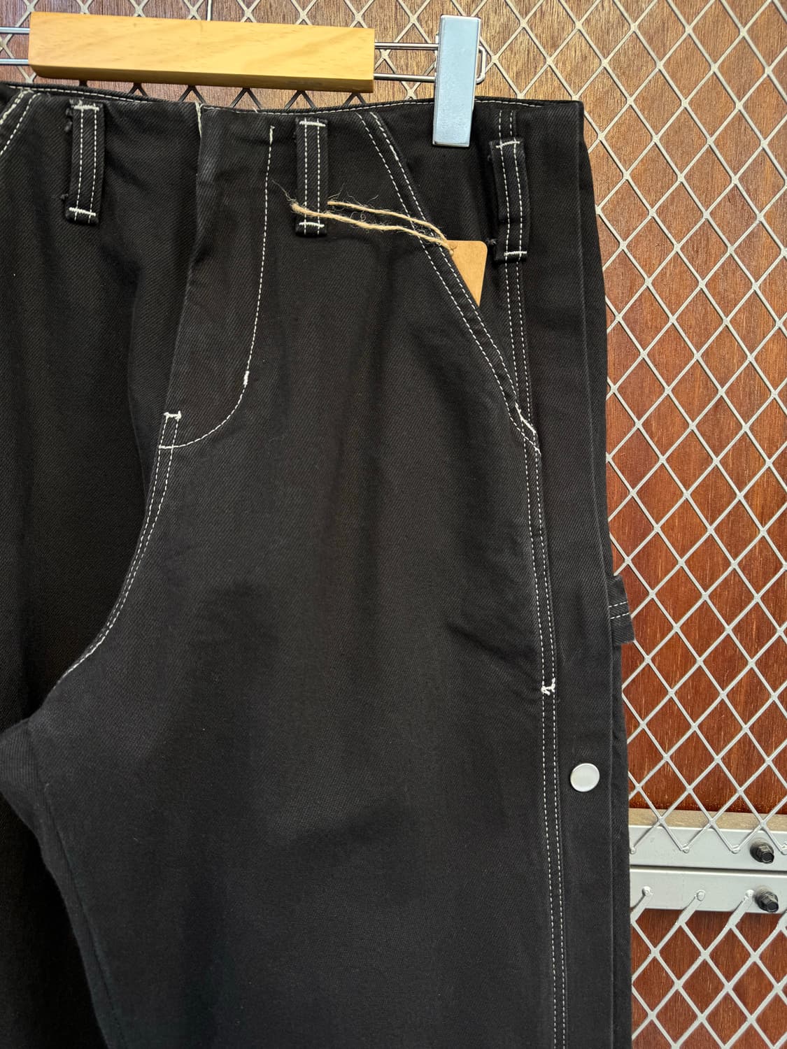 zara 자라 스냅버튼 카펜터 와이드 블랙 스티치 데님 팬츠 30 상품이미지2