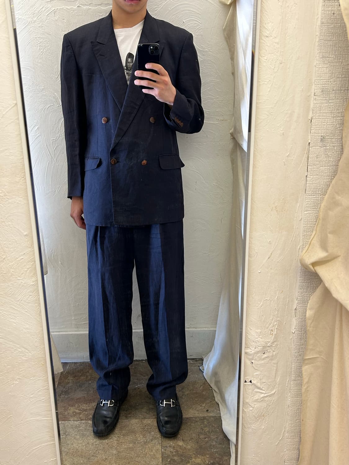 80‘s Christian Dior Monsieur 린넨 셋업 상품이미지1