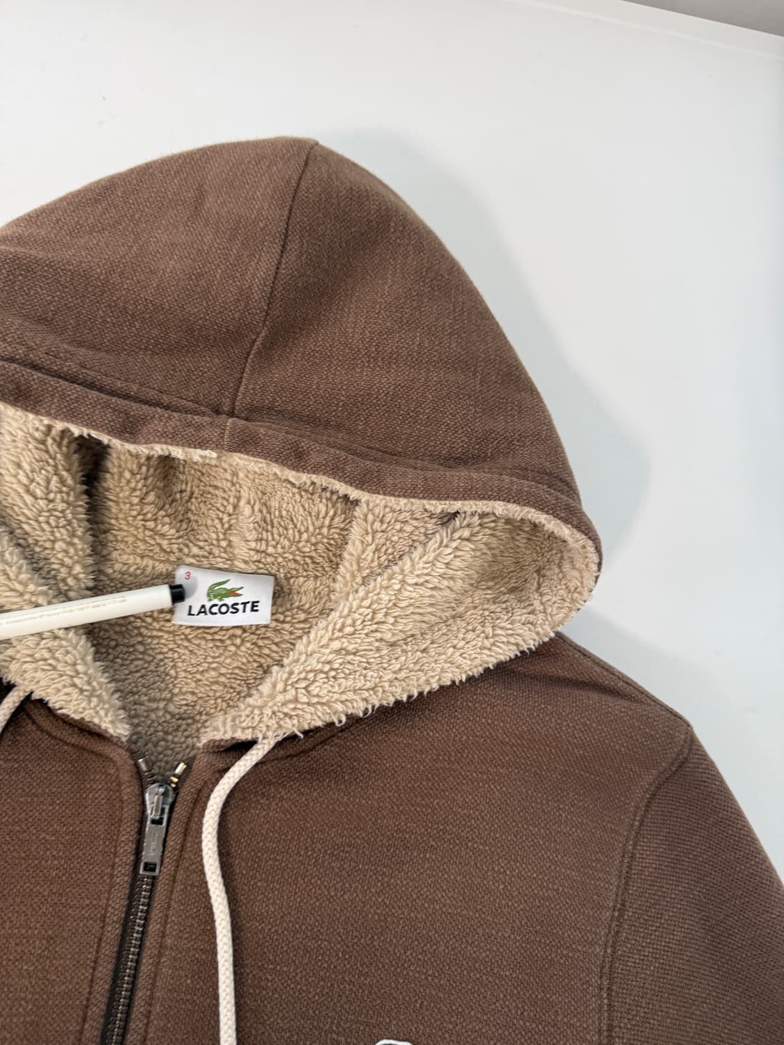 라코스테 루즈핏 브라운 양털라이닝 후드집업  상품이미지3