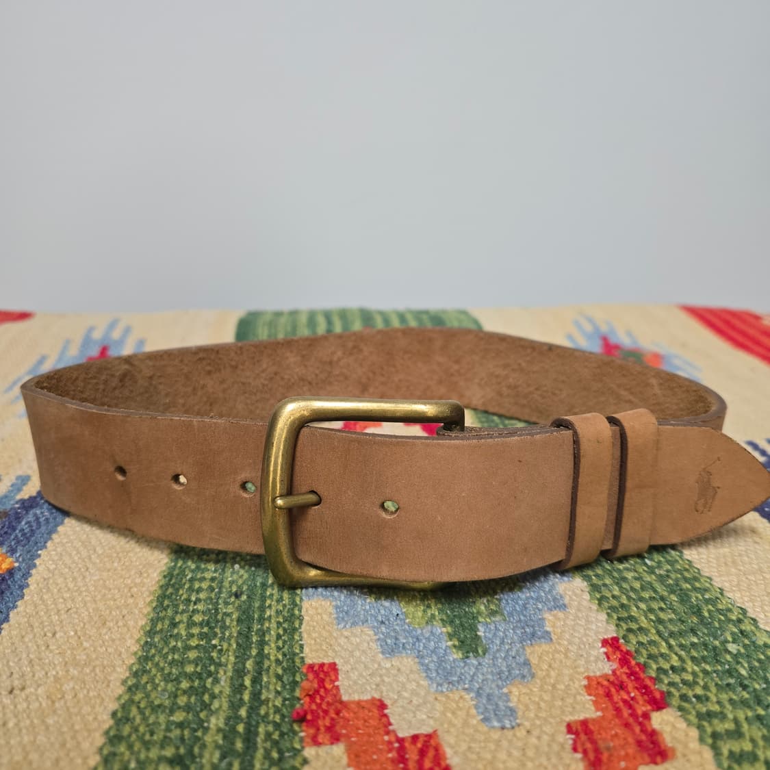 Polo Ralph Lauren 카우하이드 누벅 리얼 황동버클 벨트 26 상품이미지1