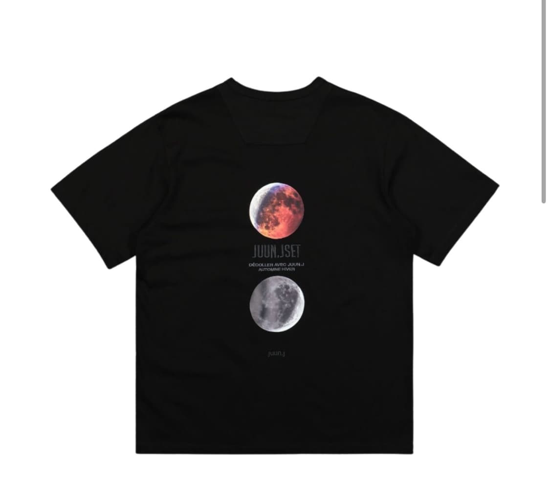 준지 JUUN.J 문 프린팅 블랙 티셔츠 L 상품이미지1