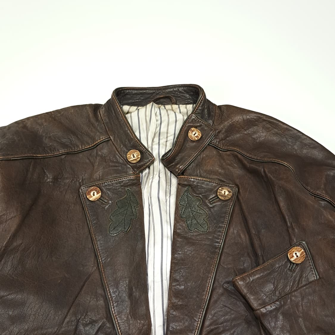 CL336 XL 아그반트폼피터 80s 독일판 가죽 다크브라운 자켓 상품이미지2