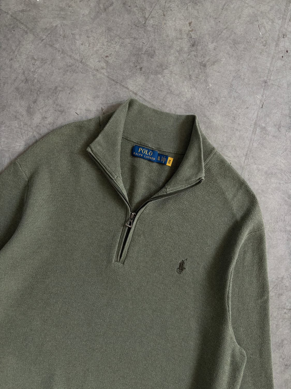 Polo 폴로 랄프로렌 신형라벨 라이트 카키 하프집업 니트 상품이미지2