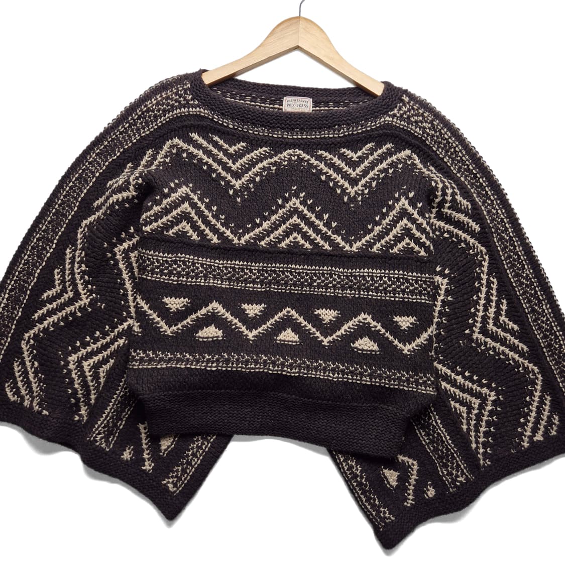 [S] 폴로 진스 컴퍼니 아즈텍 울 케이프 스웨터 상품이미지1