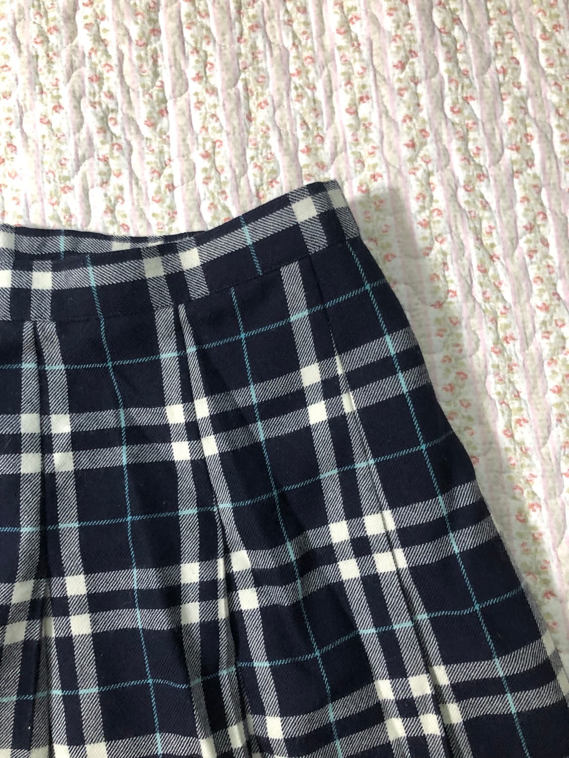 Blue check pleats skirt 상품이미지2