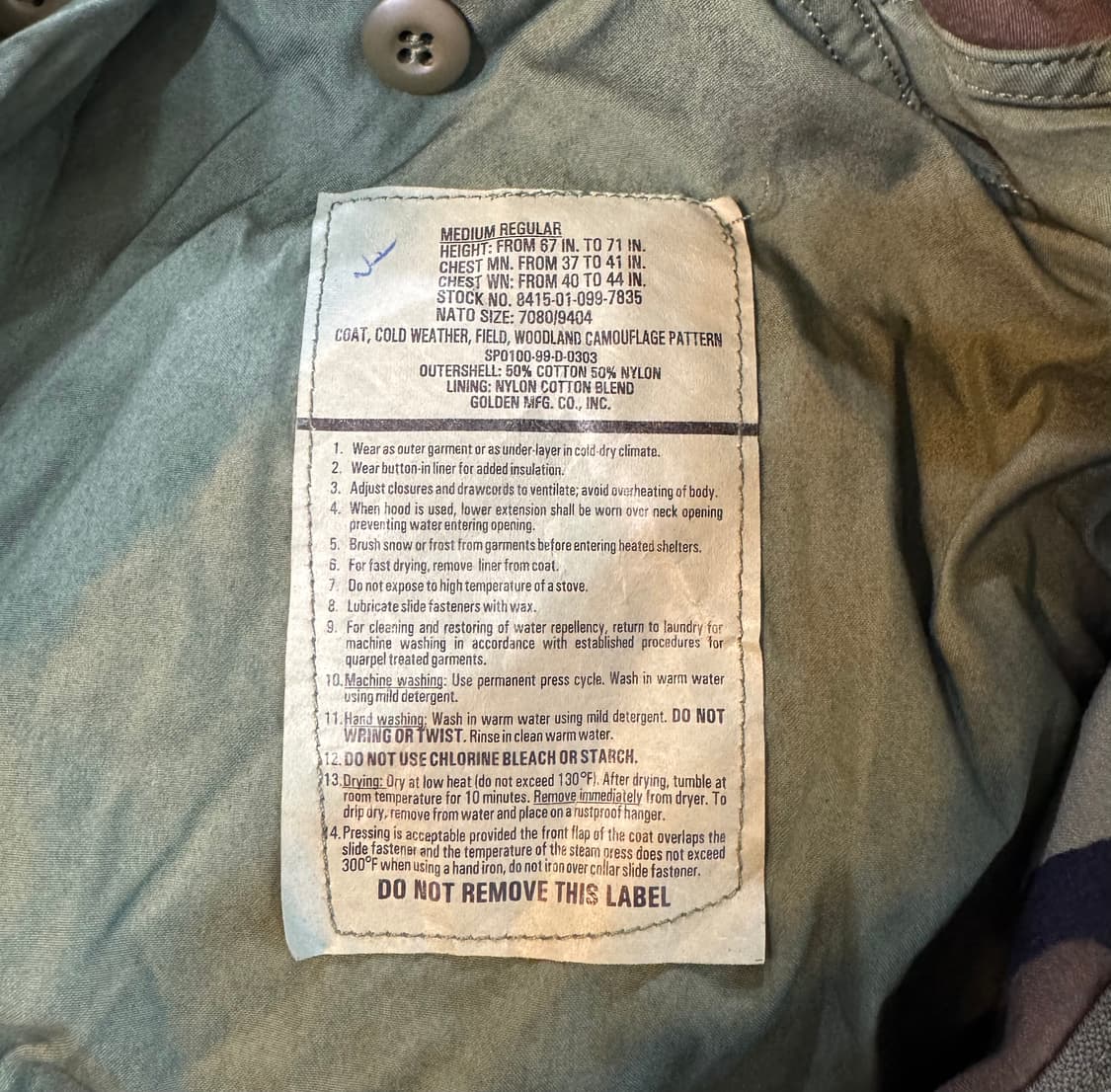 미군 오리지널 M-65 우드랜드 카모 필드 자켓 M~L (591) 상품이미지4